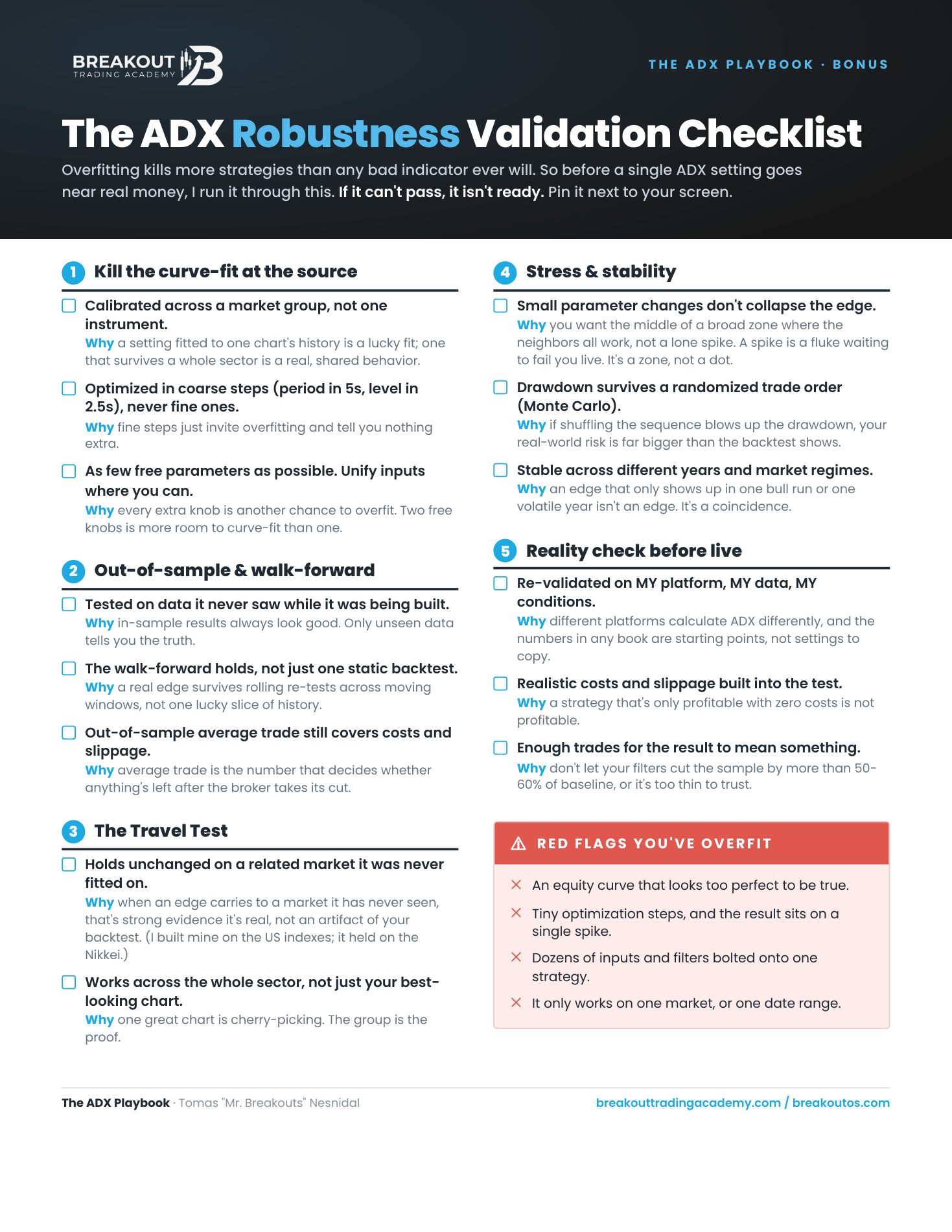 The Robustness Validation Checklist printable preview