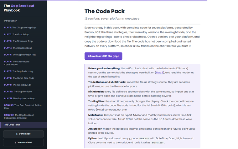 The Code Pack inside the playbook