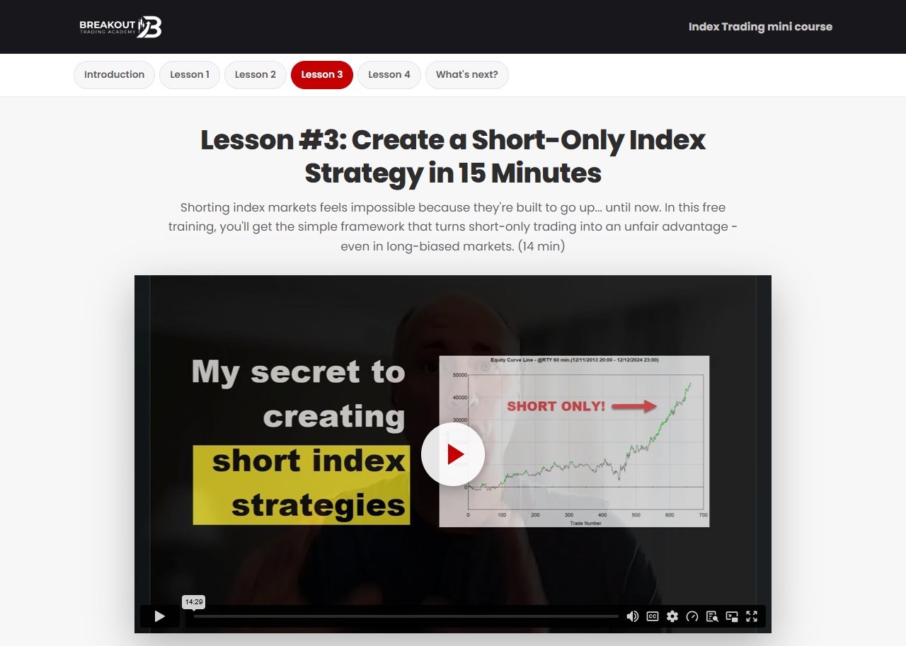 Inside the Index Trading mini course
