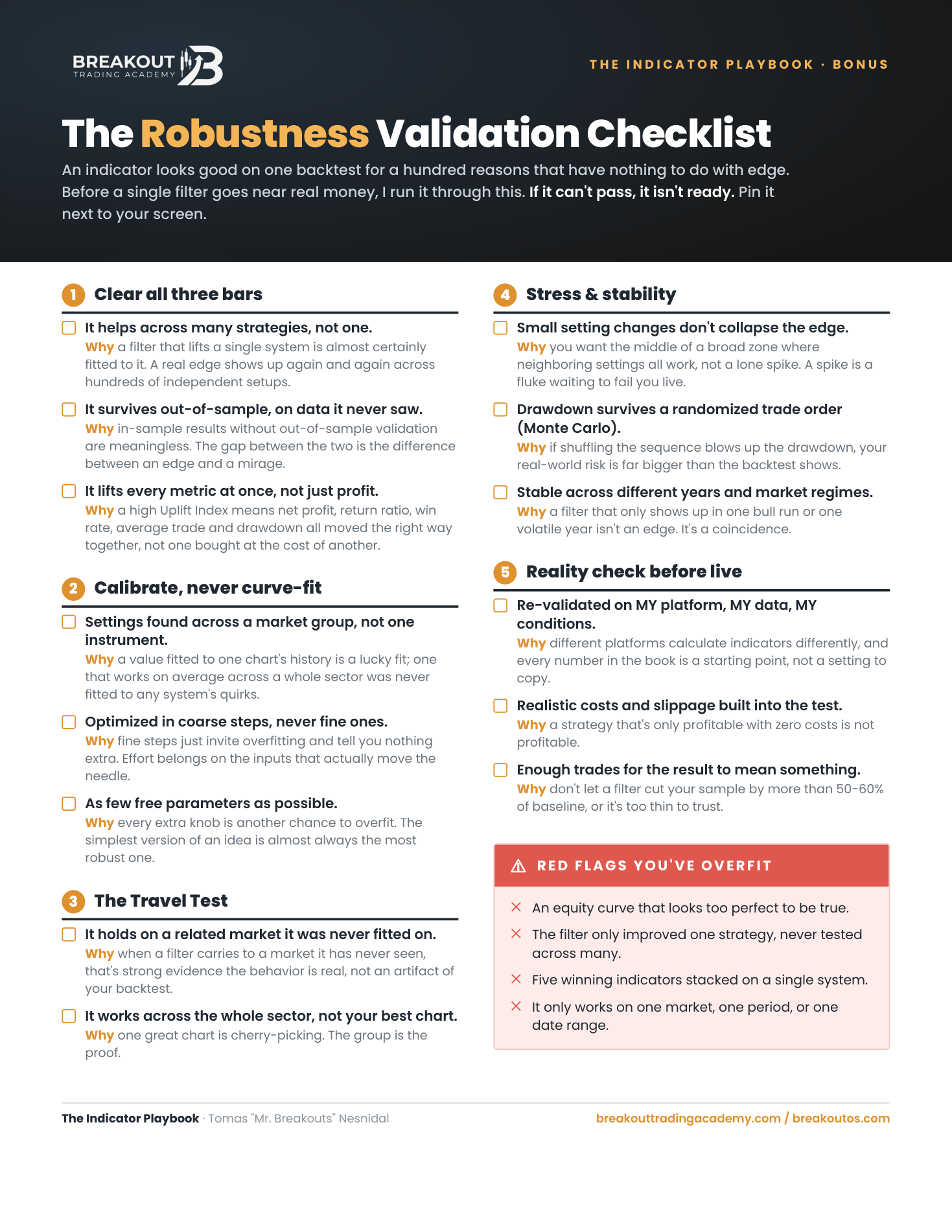 The Robustness Validation Checklist printable preview