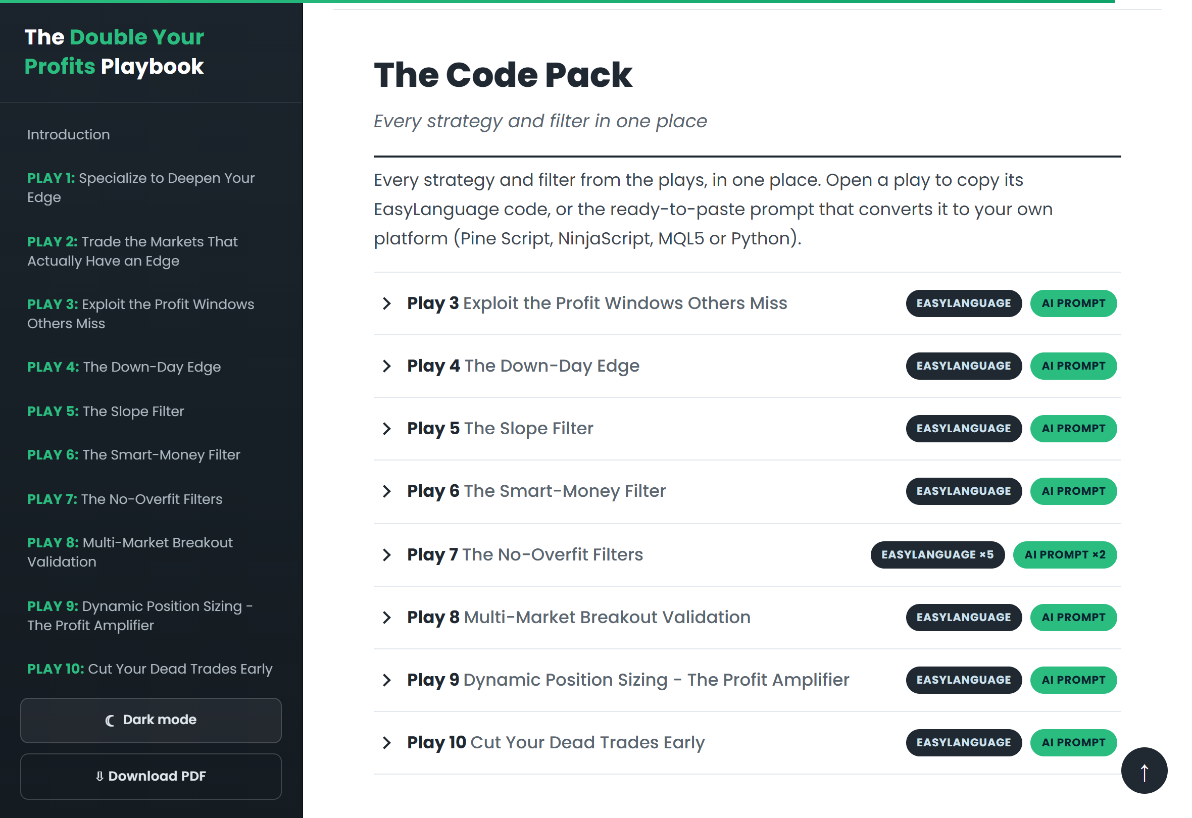 The Code Pack inside the playbook