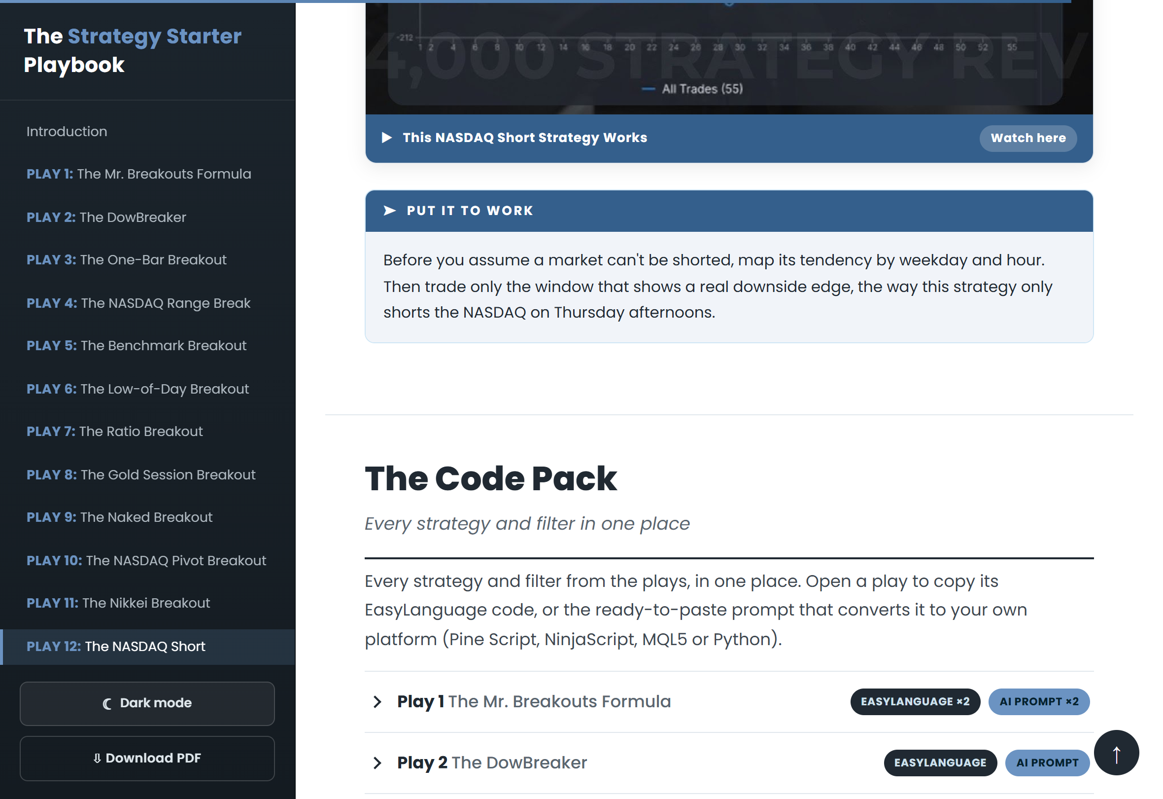 The Code Pack inside the playbook